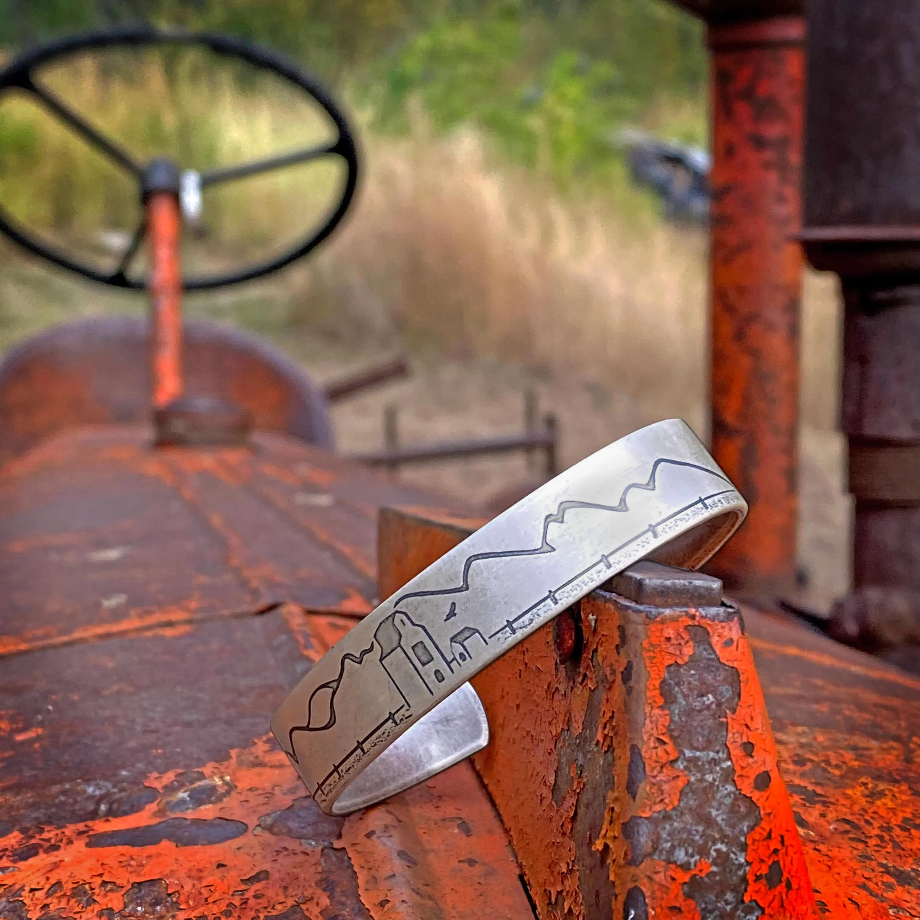 Grain Elevator On the Front Cuff Bracelet