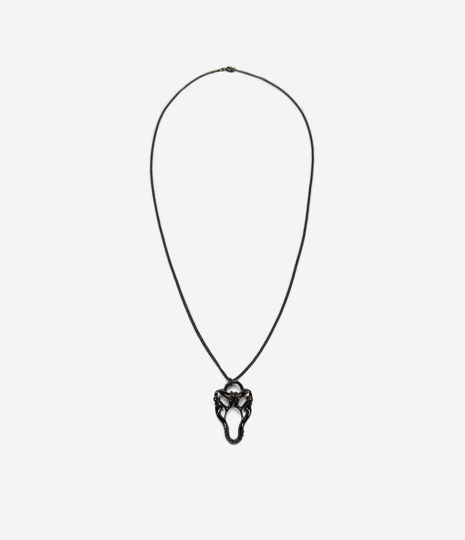 Gunmetal Gila Skull Necklace