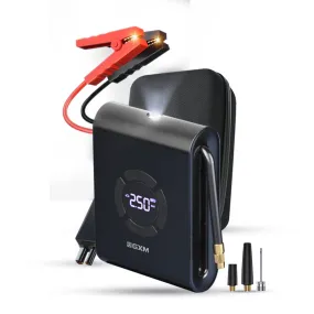 GXM Car Jump Starter Air Pump Starter Kit Power Bank Light 12000mAh 1200A Built-in Nozzle with Casing AP-02  For Car Motorbike tyres Bicycle Bike Ball Pump