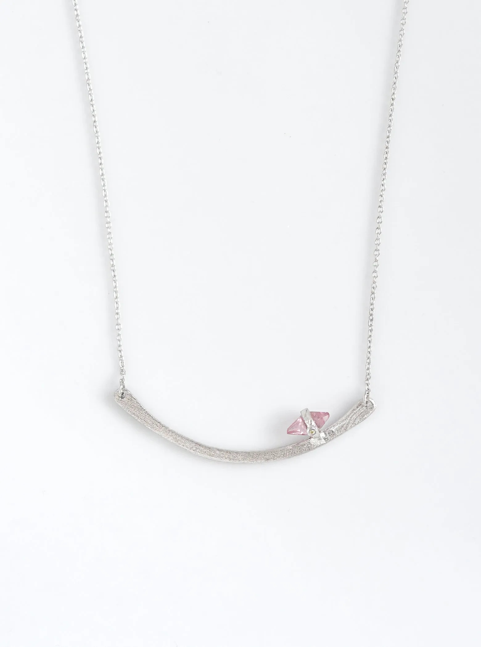 Handmade Curved Bar with Tourmaline Necklace