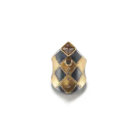 Harlequin Ring with Raw Diamond