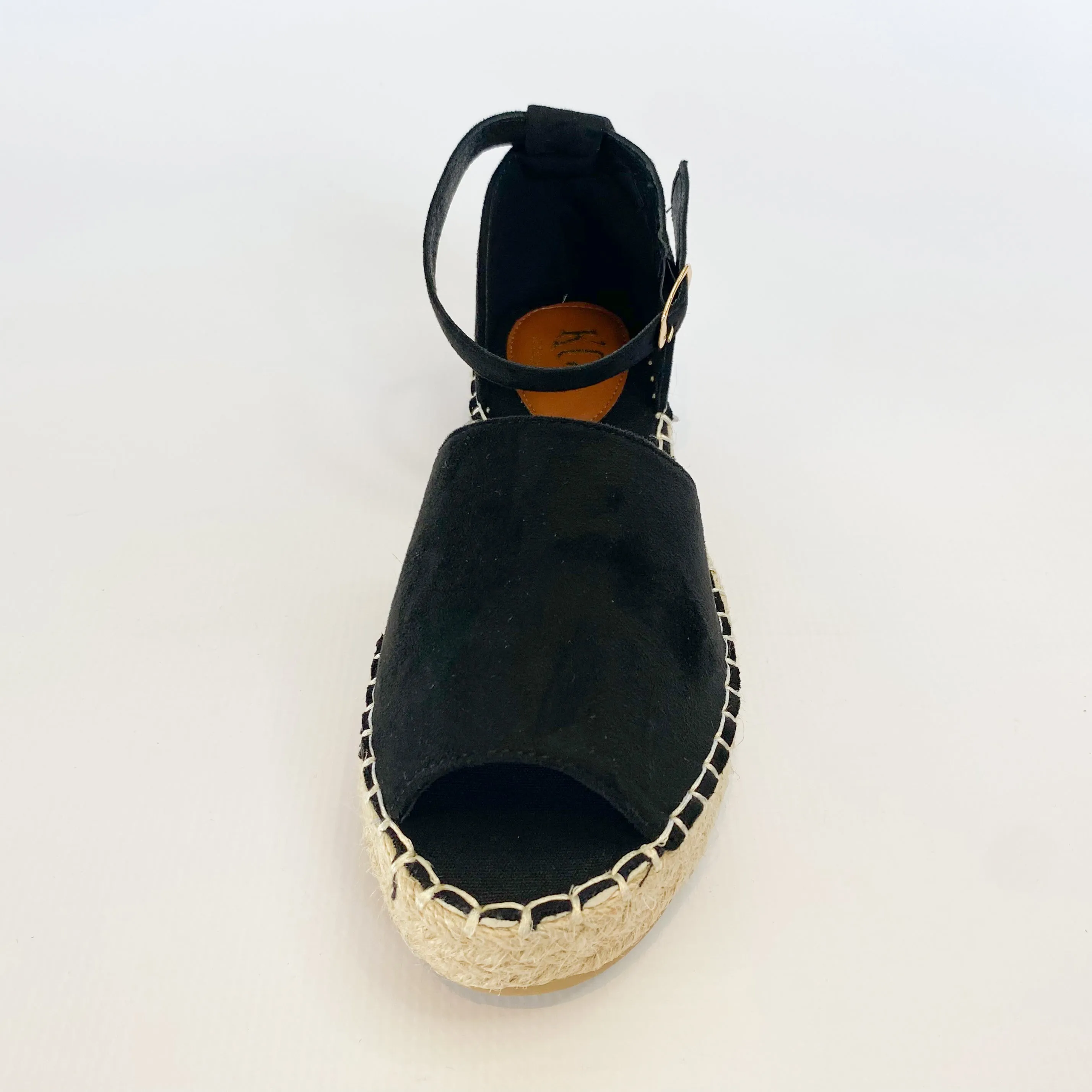 KG black suede espadrille platform