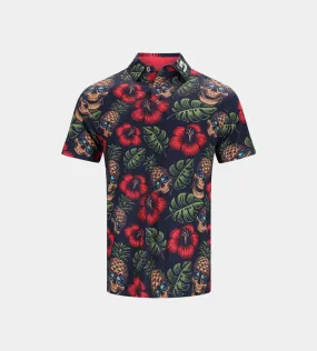 KIDS PINEAPPLE SKULLS POLO - NAVY