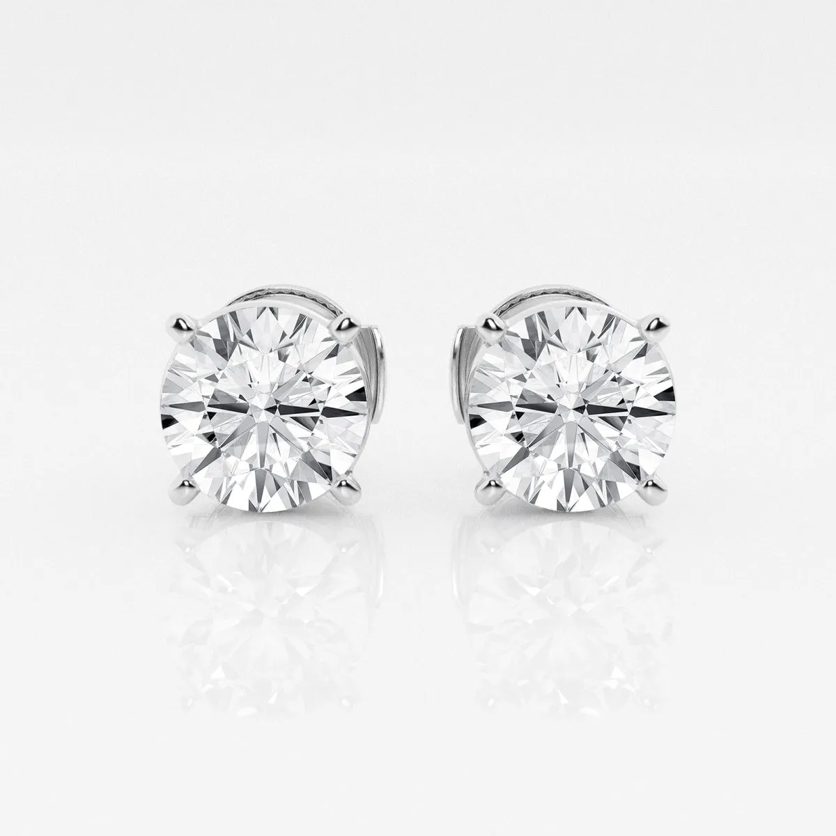 Lab Grown Round Diamond Stud Earrings