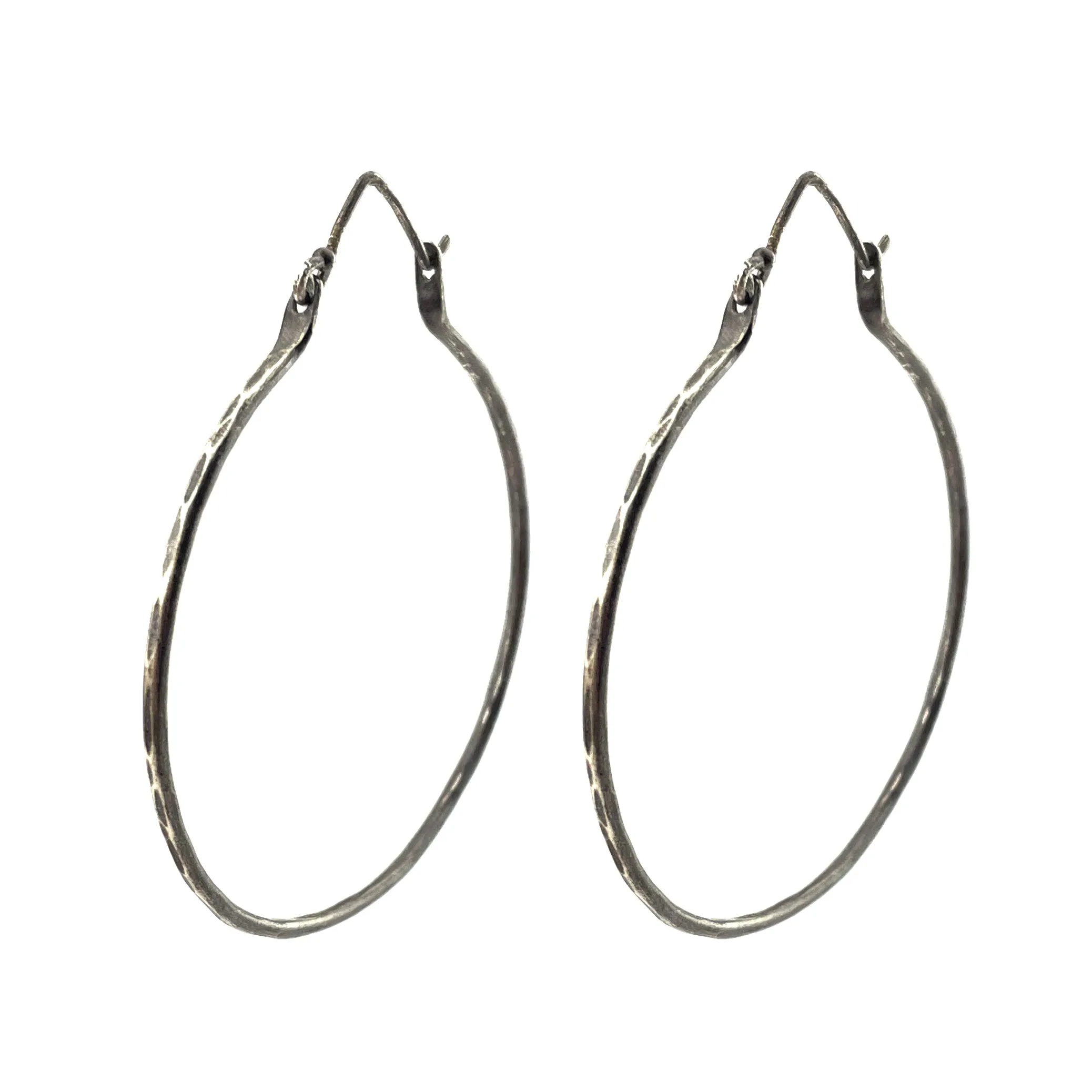 Large HAMMERED Endless Hoops - SOLITAIRE