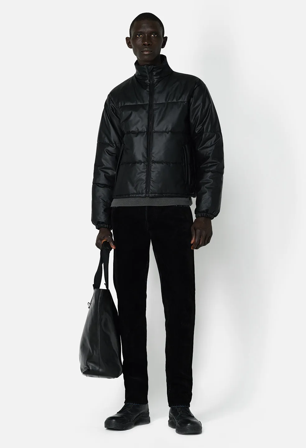 Leather Pico Puffer / Black