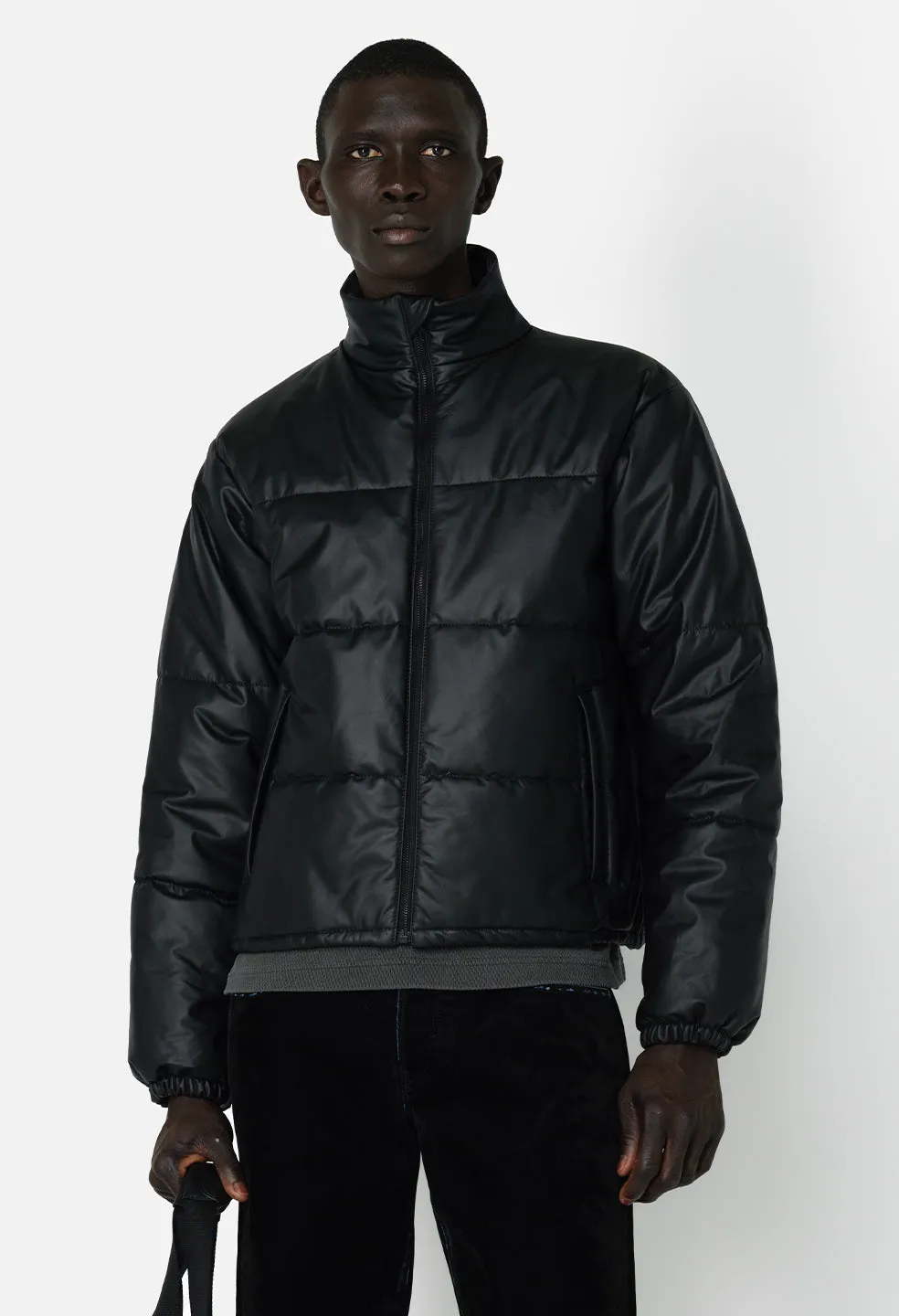 Leather Pico Puffer / Black