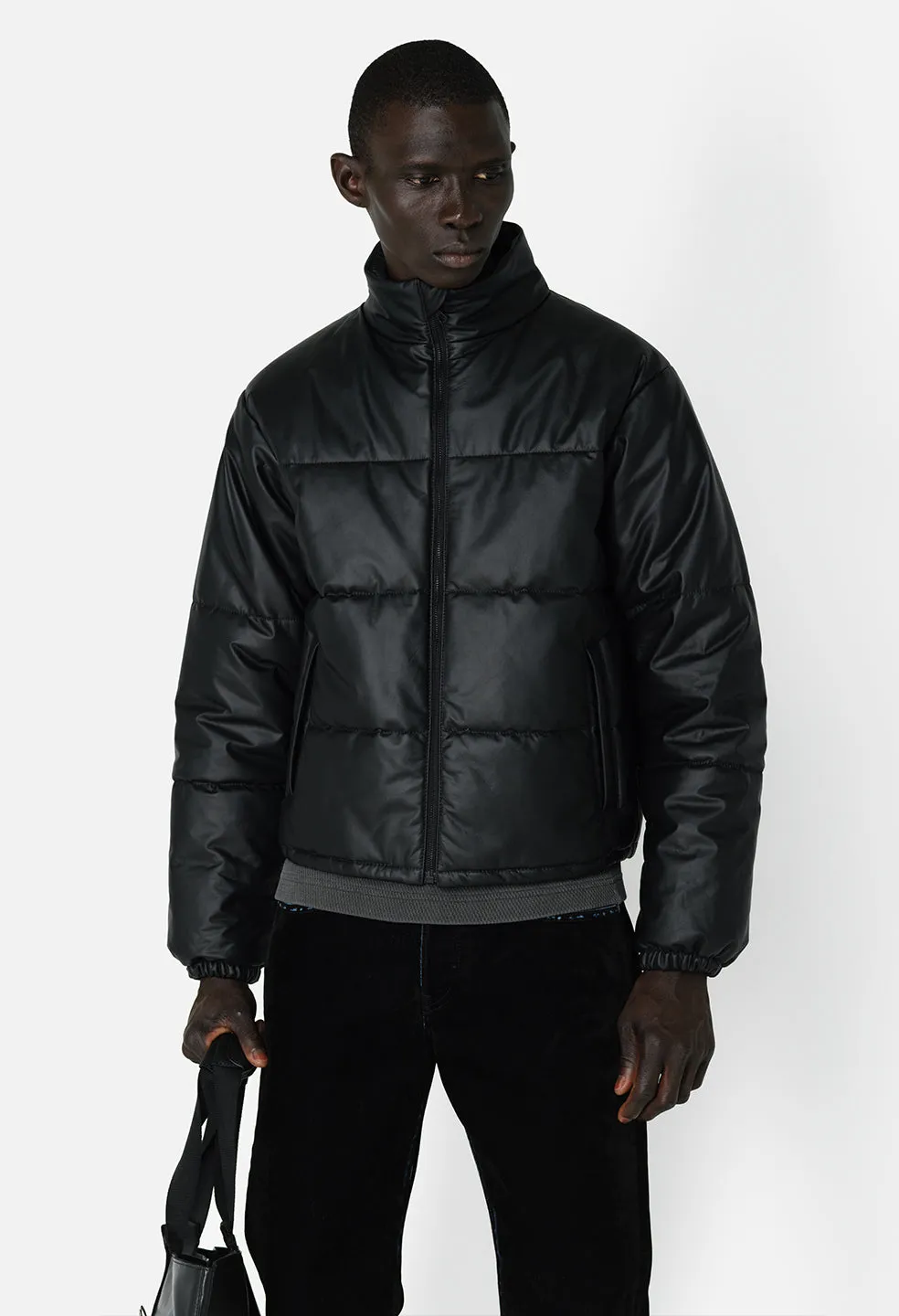 Leather Pico Puffer / Black