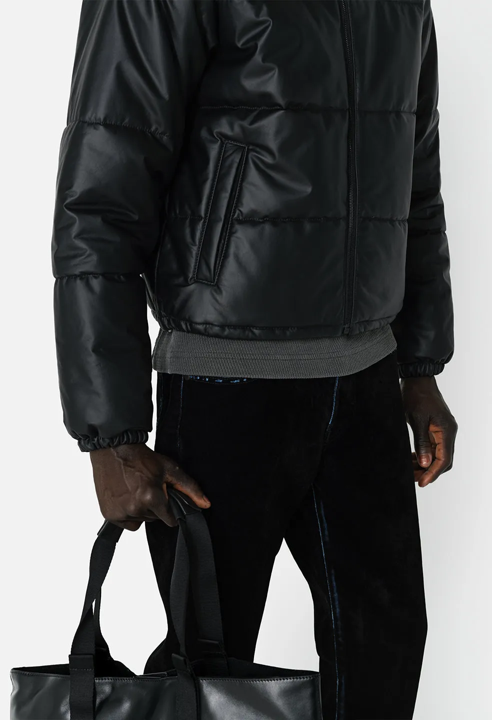 Leather Pico Puffer / Black