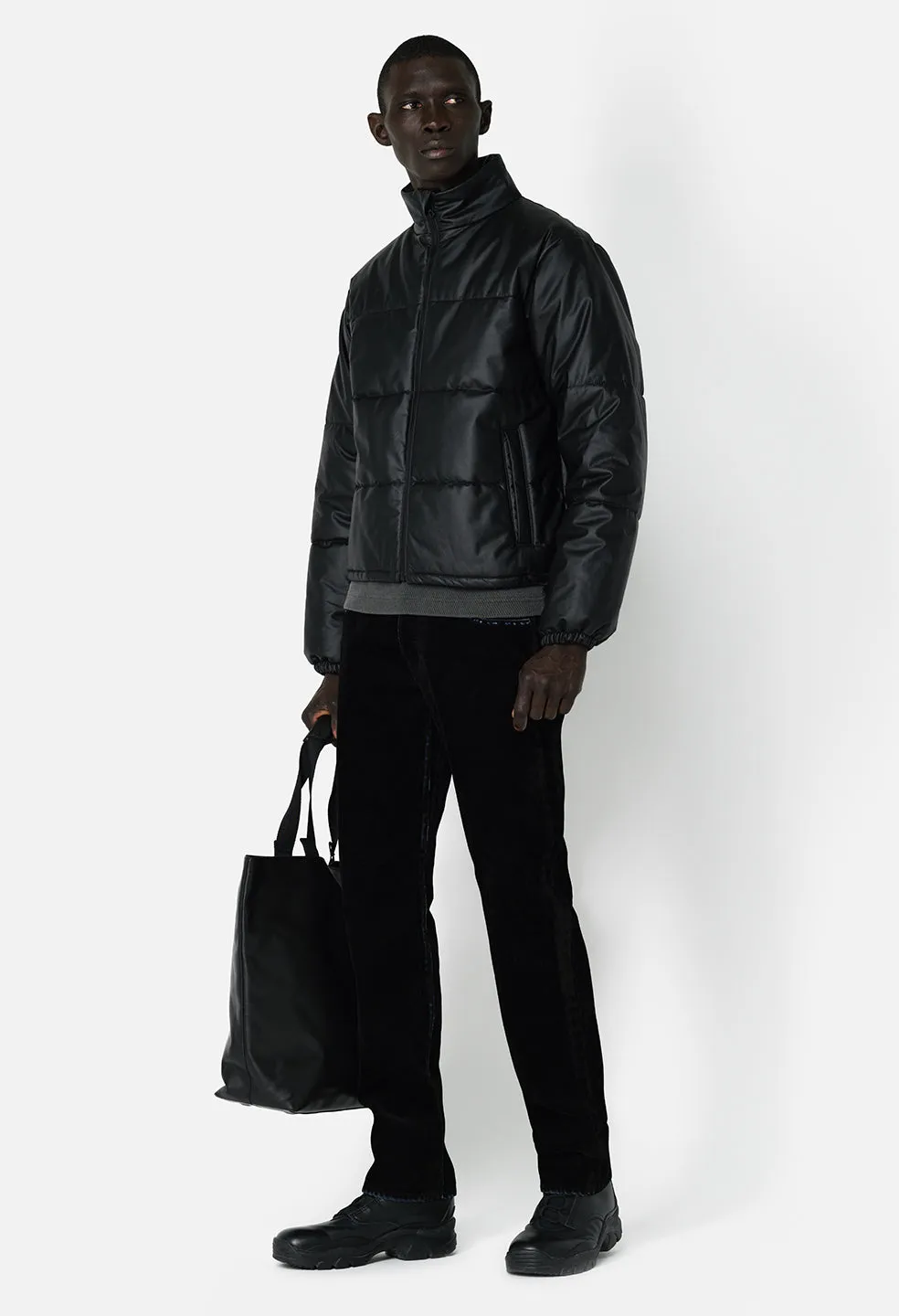 Leather Pico Puffer / Black