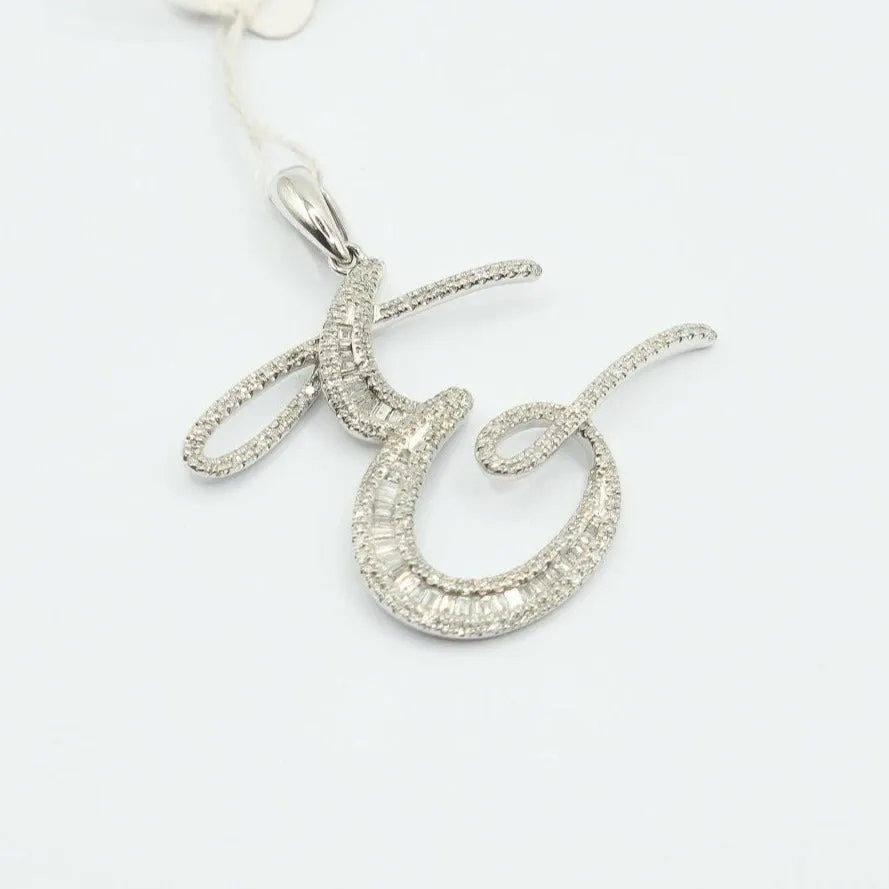 Letter E Diamond Pendant 14K