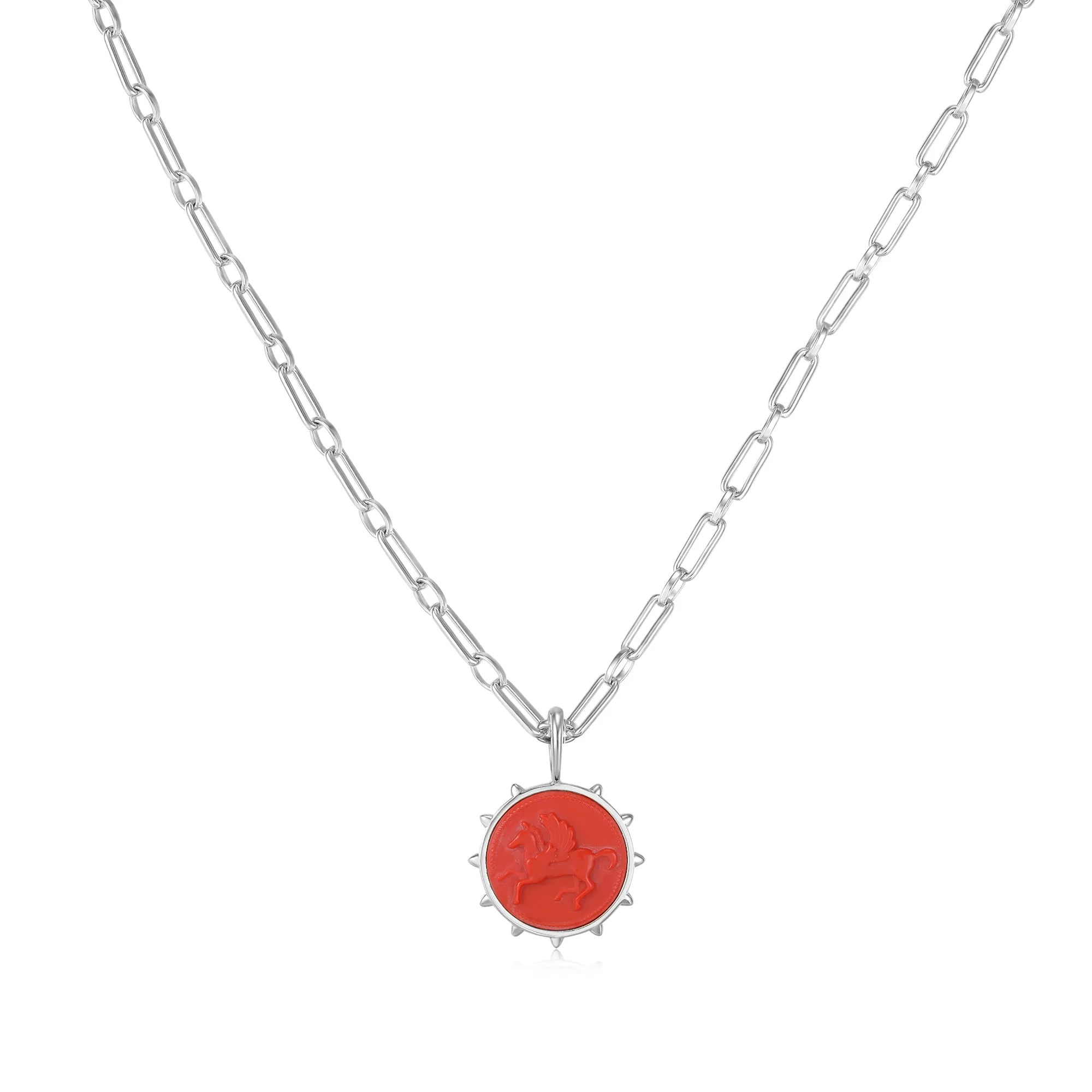 Lucina | Grapefruit Necklace | Corallite | Rhodium Plated Brass