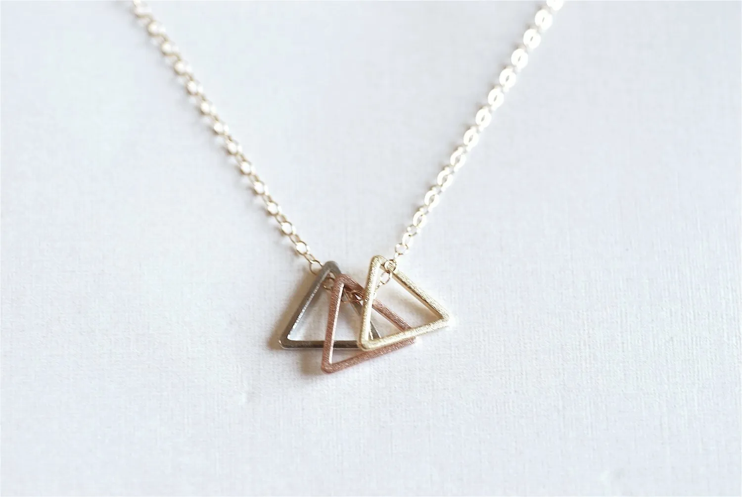 Matte Vermeil Gold Open Triangle Connector Charm- 18k gold over Sterling Silver Triangle Charm, Chevron, Arrow, Geometric Triangle