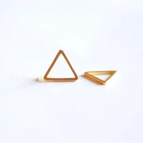 Matte Vermeil Gold Open Triangle Connector Charm- 18k gold over Sterling Silver Triangle Charm, Chevron, Arrow, Geometric Triangle