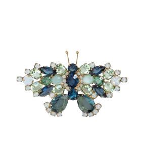 Medium Butterfly in White Opal / Chrysolite / Montana