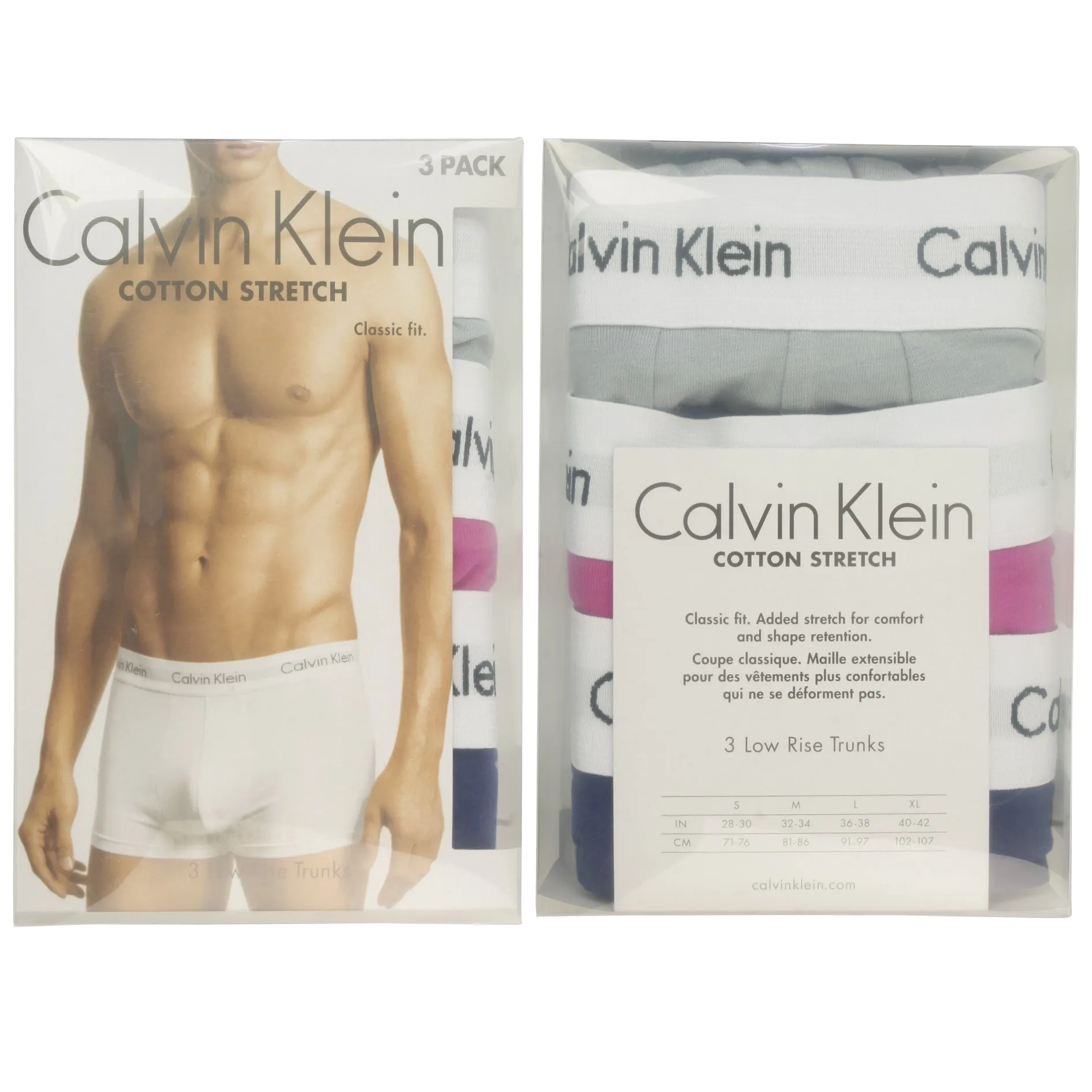 Mens Calvin Klein Boxer Shorts Low Rise Trunks 3 Pack