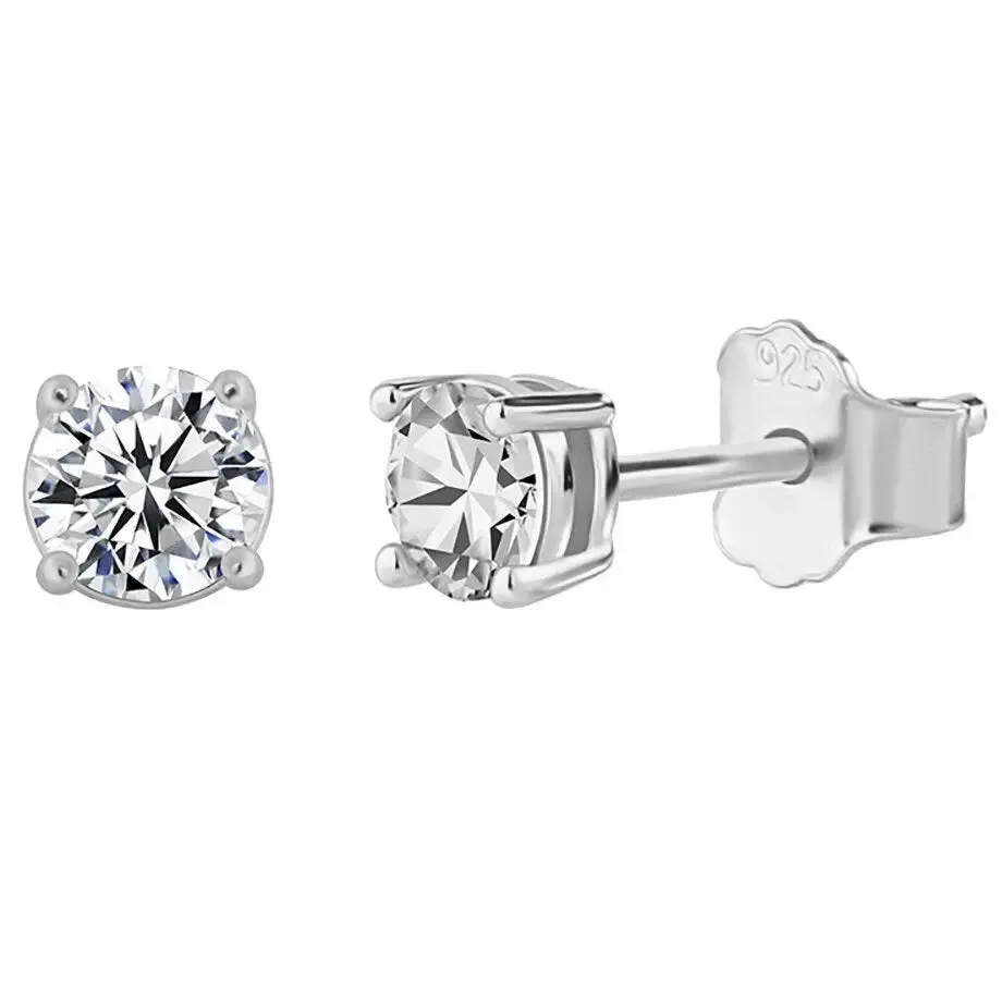 Moissanite Diamond Stud Earrings in White Gold