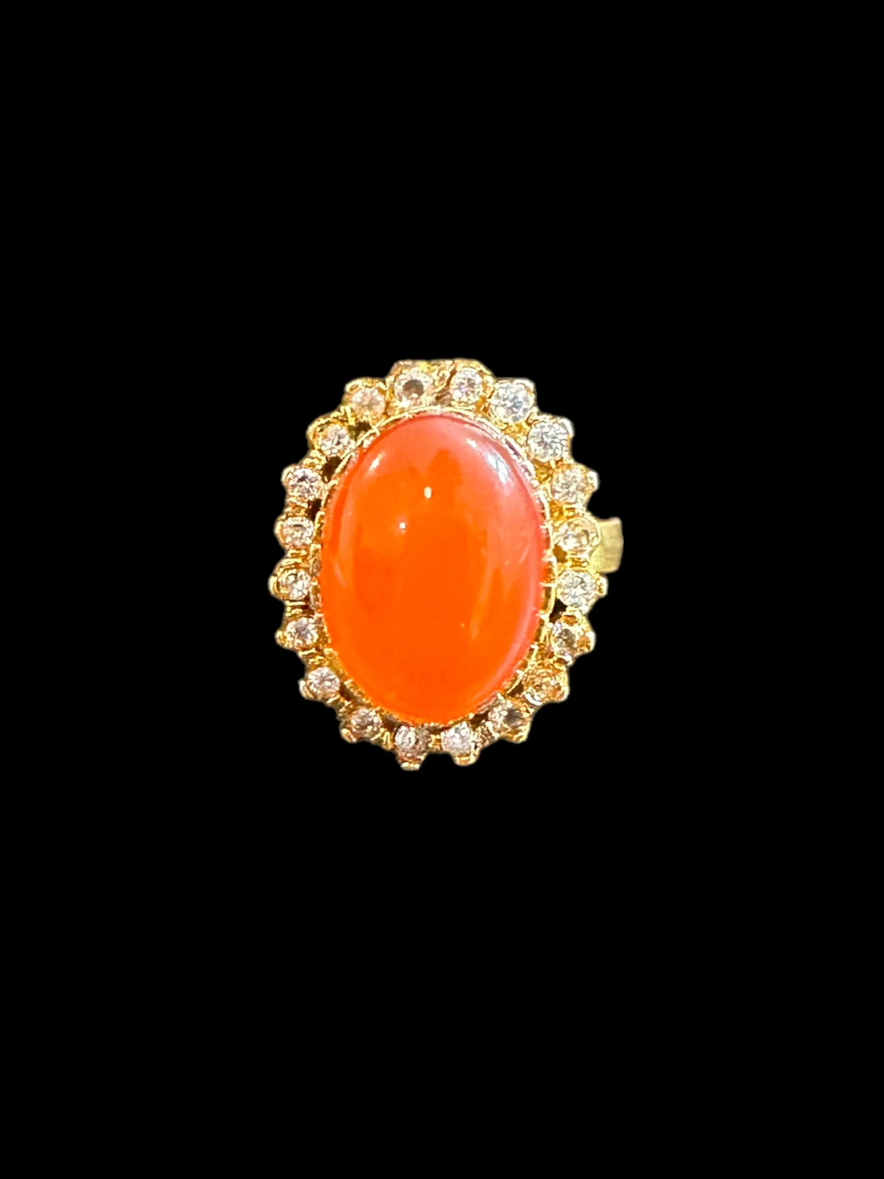 Natural aqeeq / orange agate ring ( READY TO SHIP )