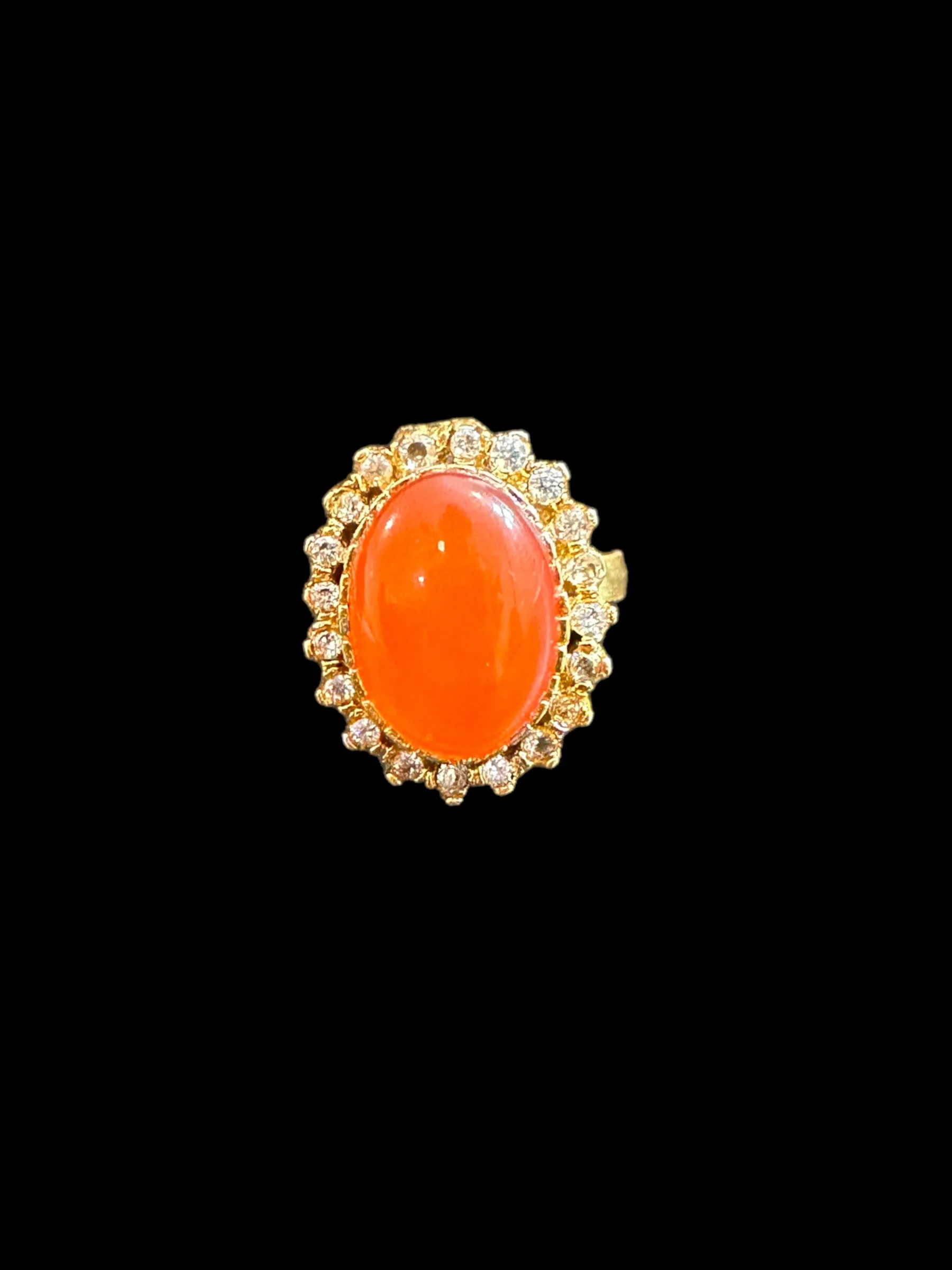 Natural aqeeq / orange agate ring ( READY TO SHIP )