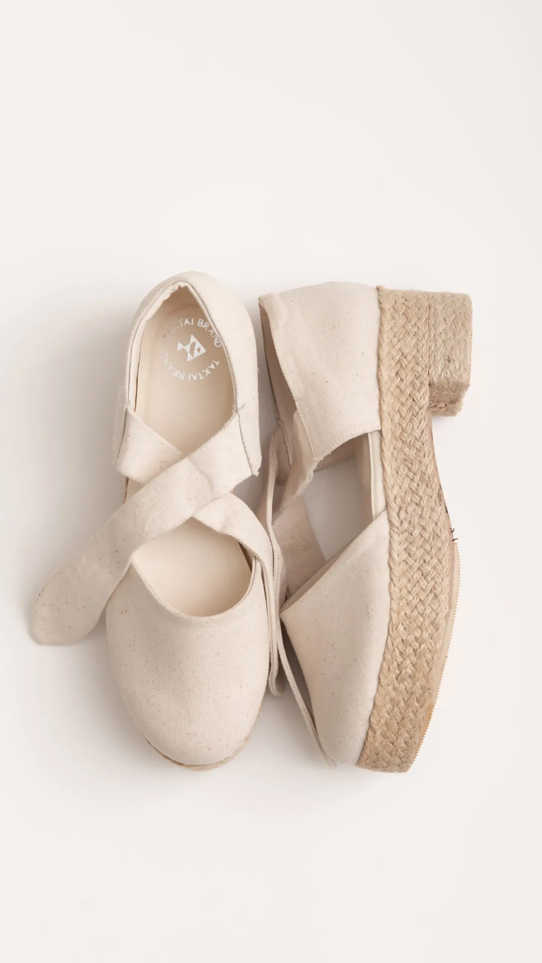 Natural Canvas Bow Tie Shoes- TAKTAI