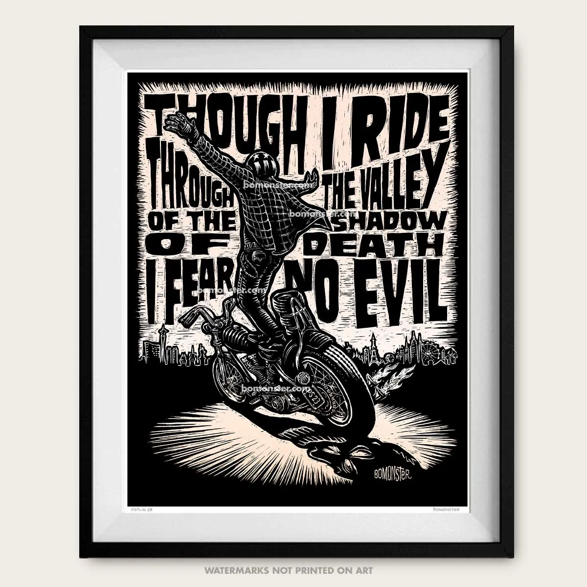 Original Motorcycle Art "Psalm 23"