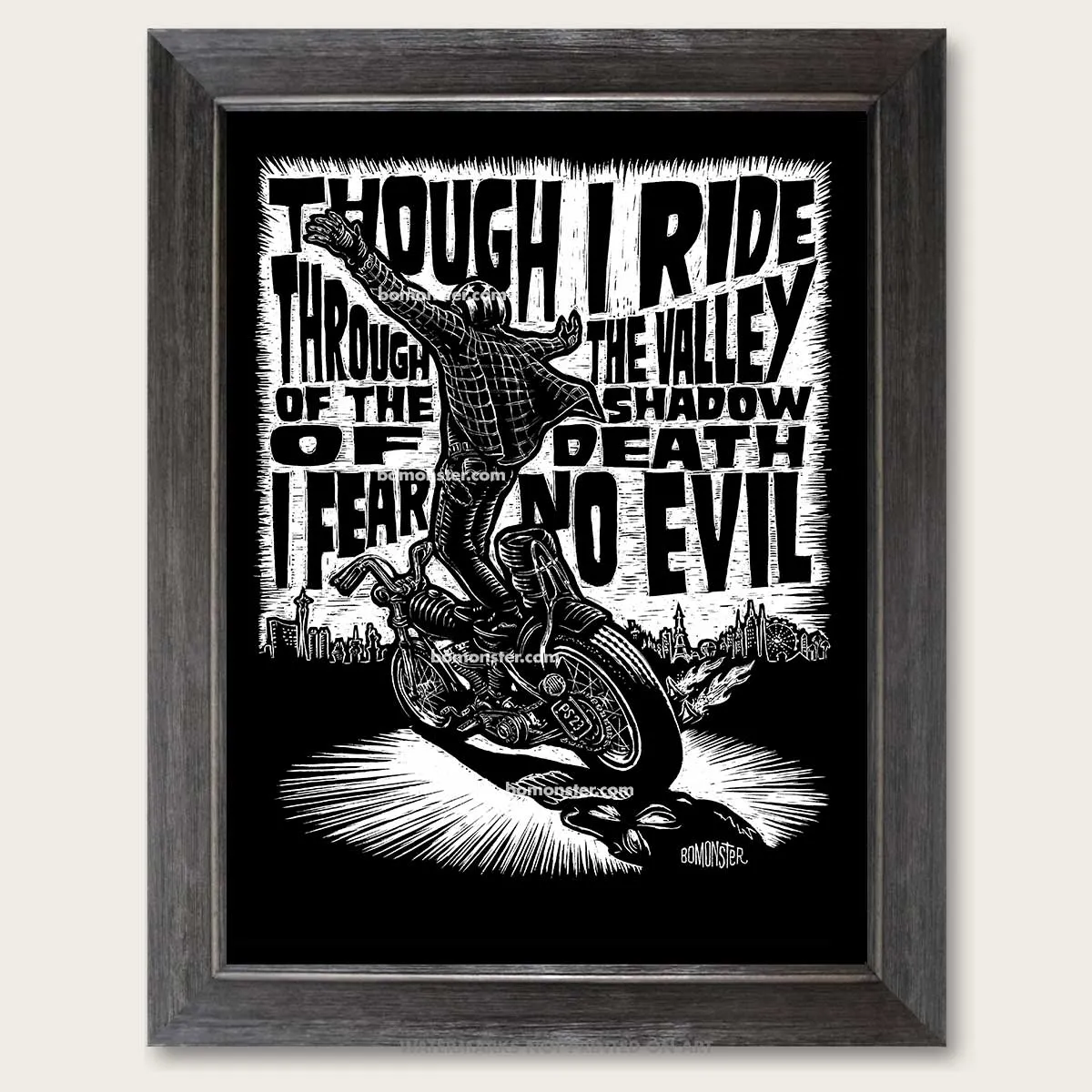 Original Motorcycle Art "Psalm 23"