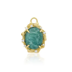 Oval Diamond Amazonite Charm