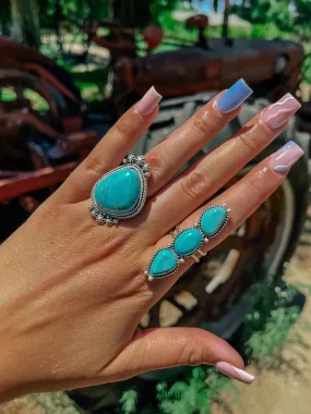 Oval turquoise stone RING