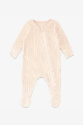 Personalised Children's Ribbed Zip sleepsuit - Shortbread