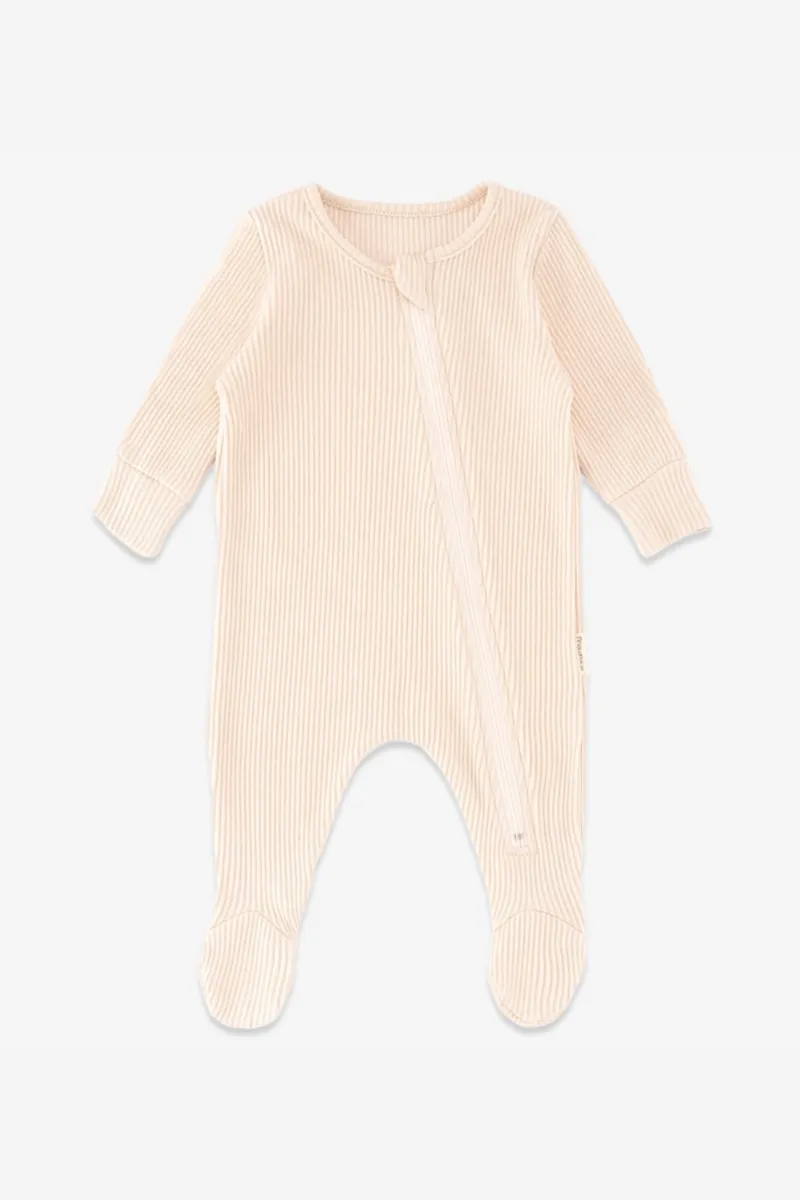 Personalised Children's Ribbed Zip sleepsuit - Shortbread