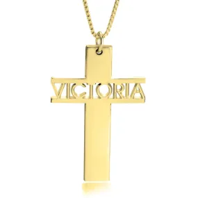 Personalized Name Cross Necklace