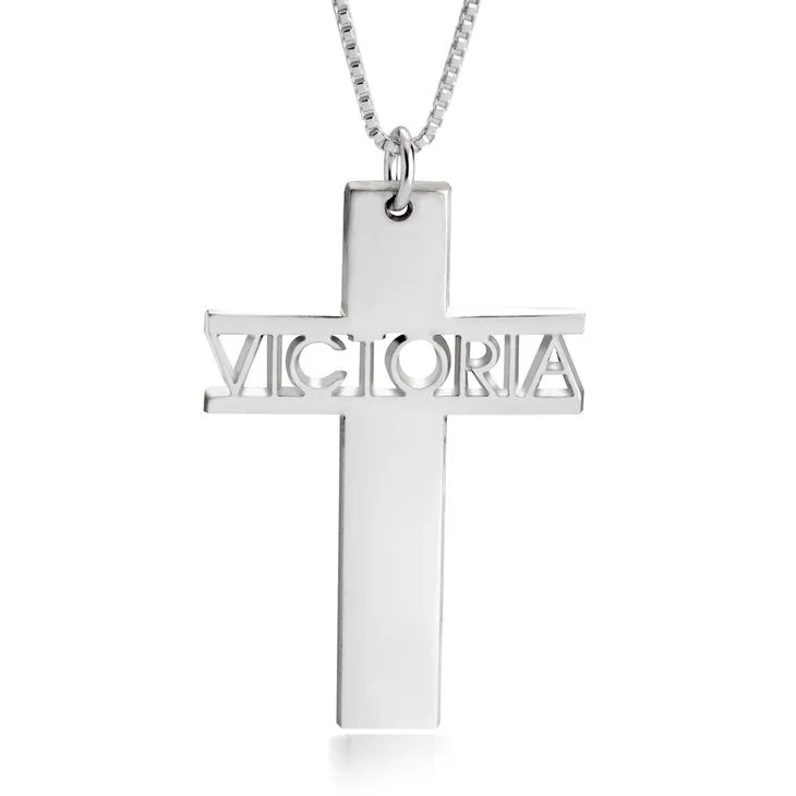 Personalized Name Cross Necklace