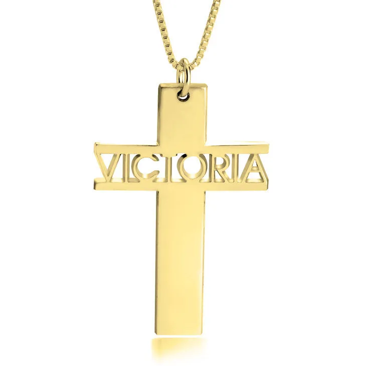 Personalized Name Cross Necklace