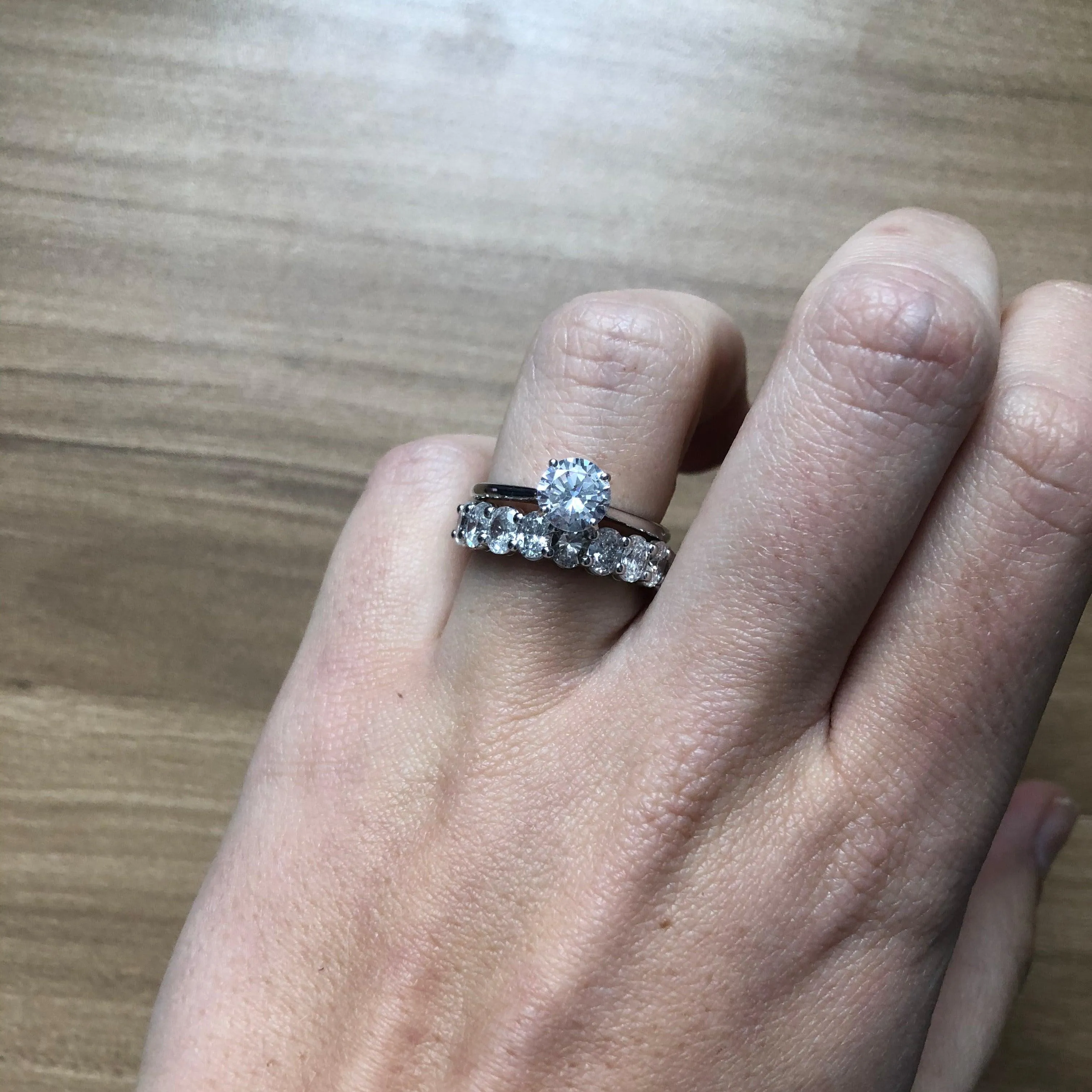 Petite Oval Cut Half Eternity Band