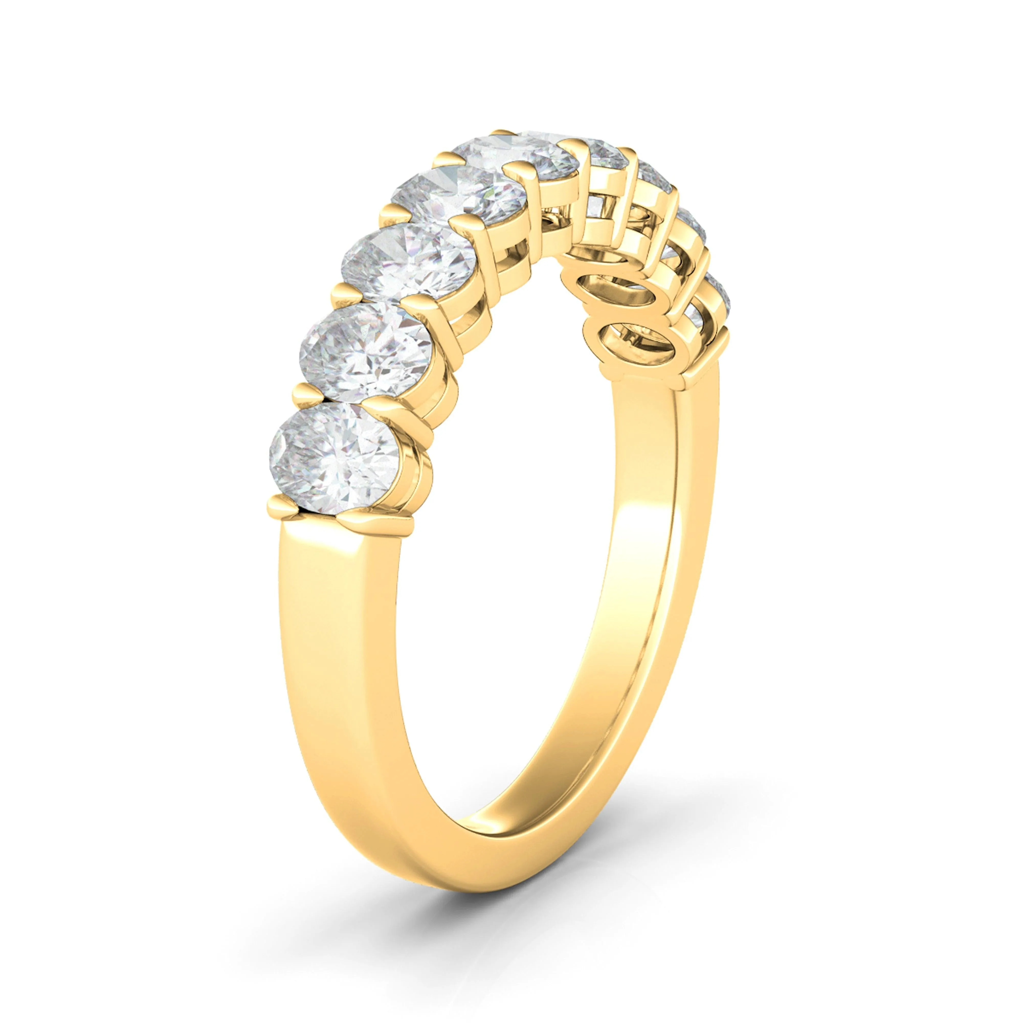 Petite Oval Cut Half Eternity Band