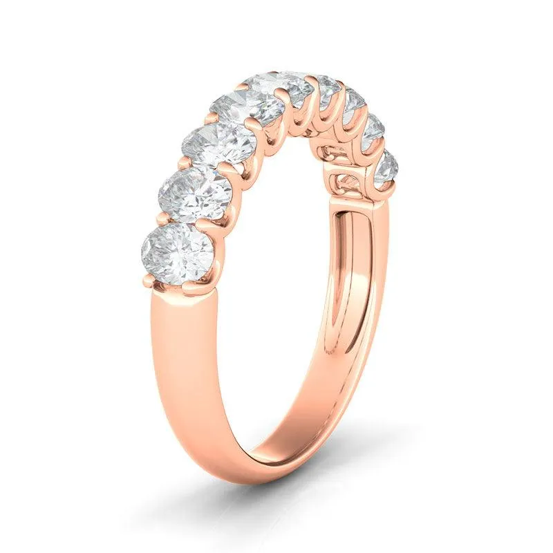 Petite Oval Cut Half Eternity Band