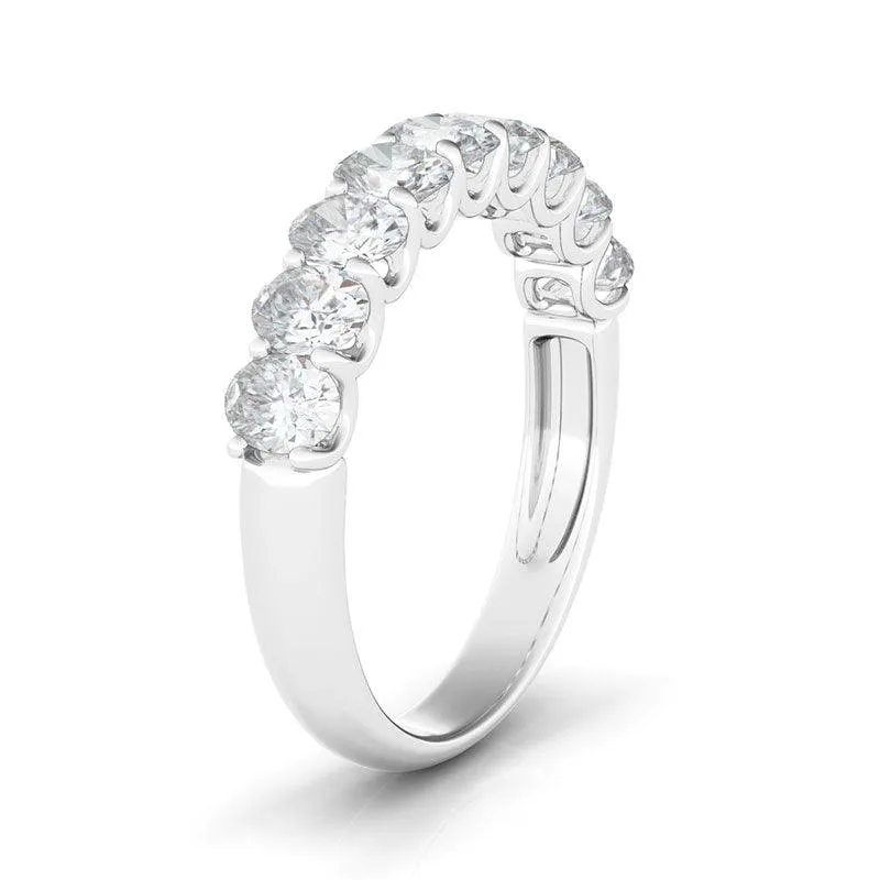 Petite Oval Cut Half Eternity Band