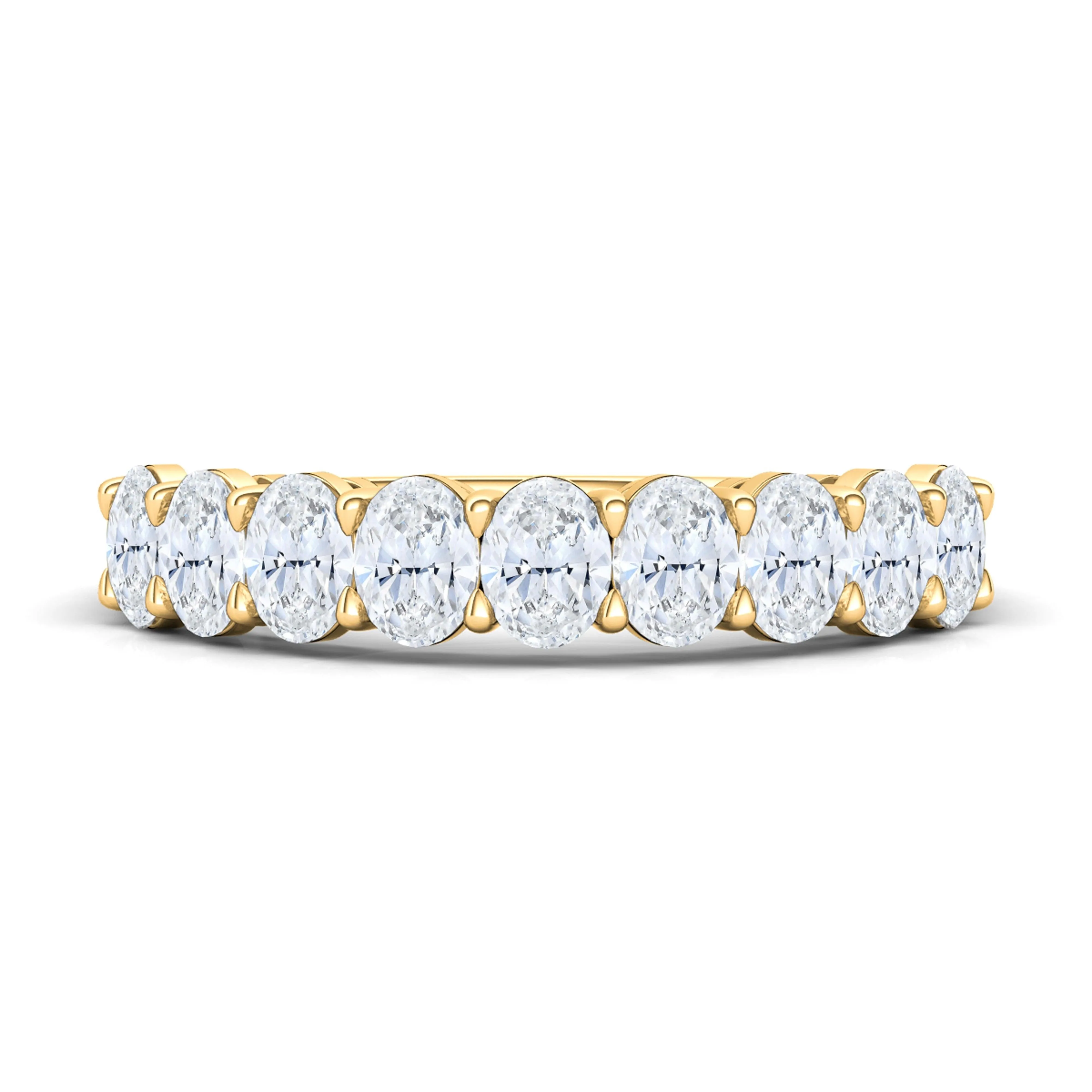 Petite Oval Cut Half Eternity Band