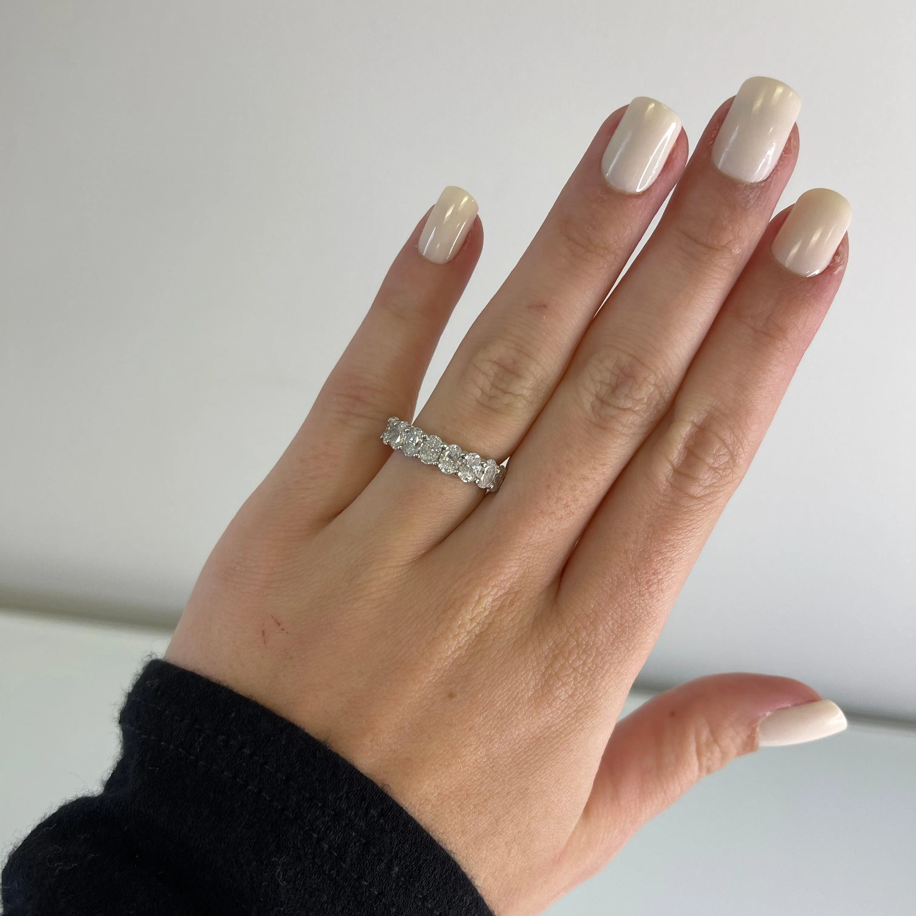 Petite Oval Cut Half Eternity Band