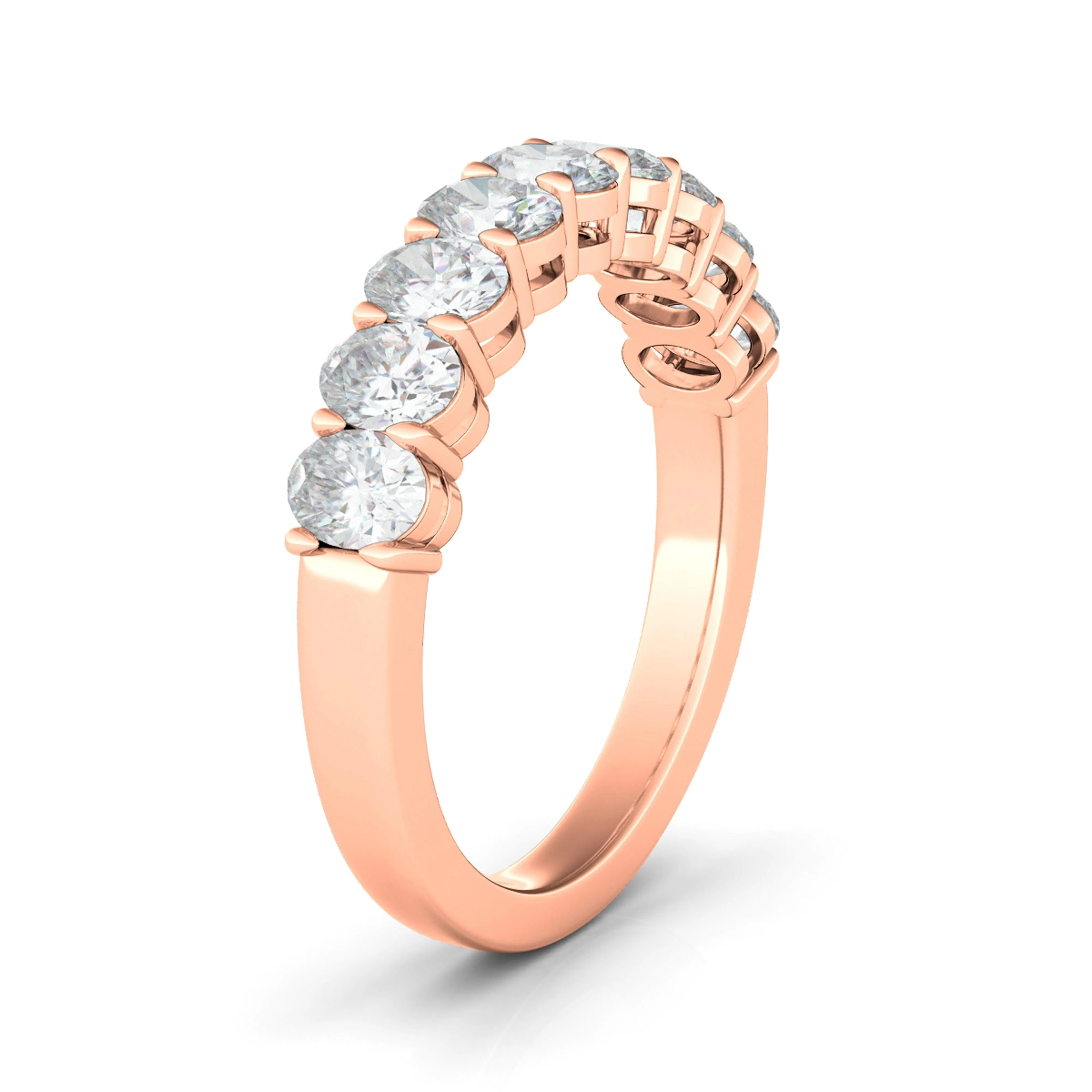 Petite Oval Cut Half Eternity Band