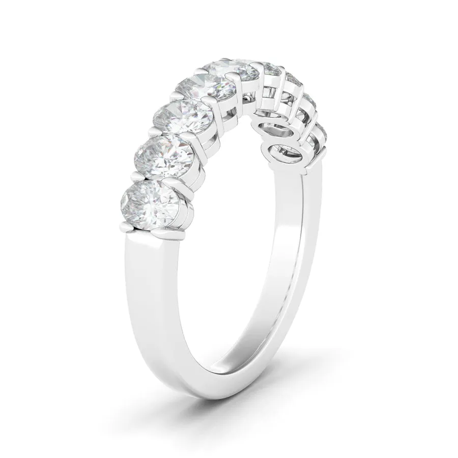 Petite Oval Cut Half Eternity Band