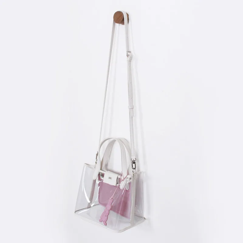 pino summer white & lavender clear shoulder bag