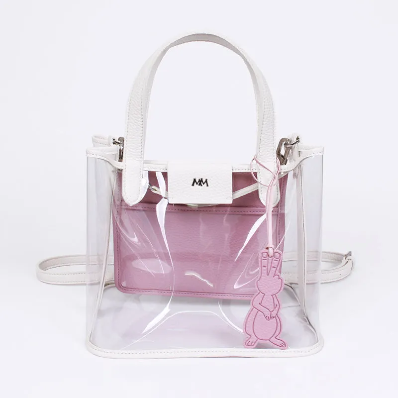 pino summer white & lavender clear shoulder bag