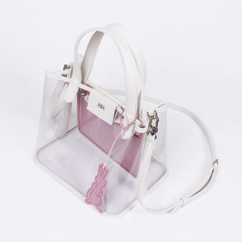 pino summer white & lavender clear shoulder bag