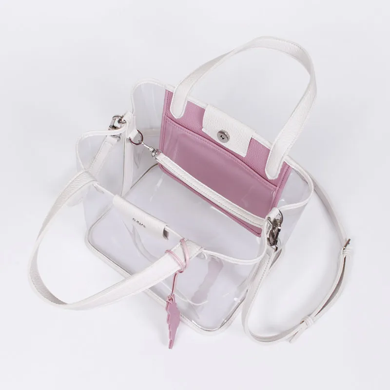 pino summer white & lavender clear shoulder bag