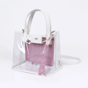 pino summer white & lavender clear shoulder bag