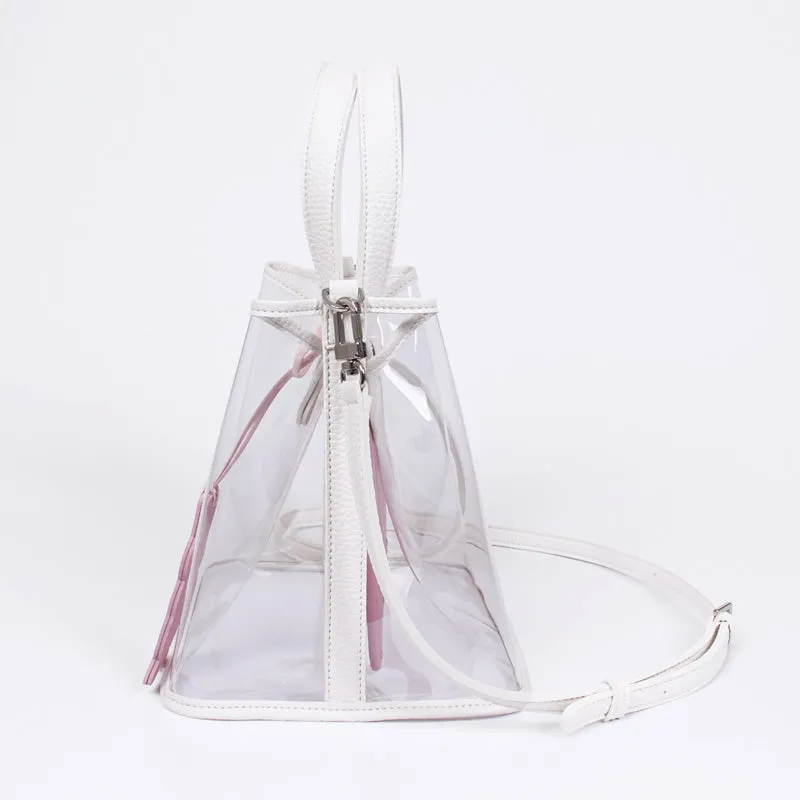 pino summer white & lavender clear shoulder bag