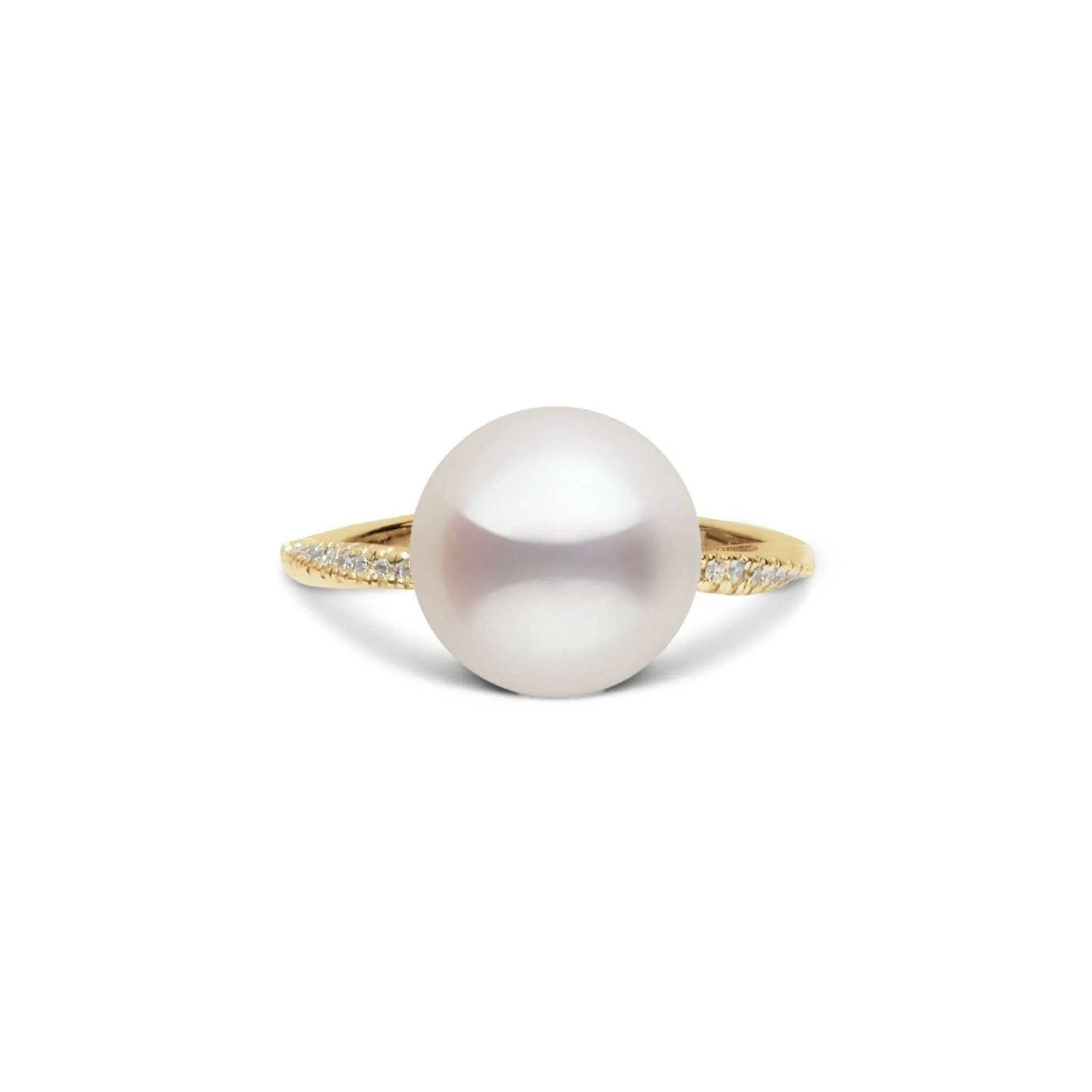 Pirouette Collection 10.0-11.0 mm White Freshadama Pearl and Diamond Ring