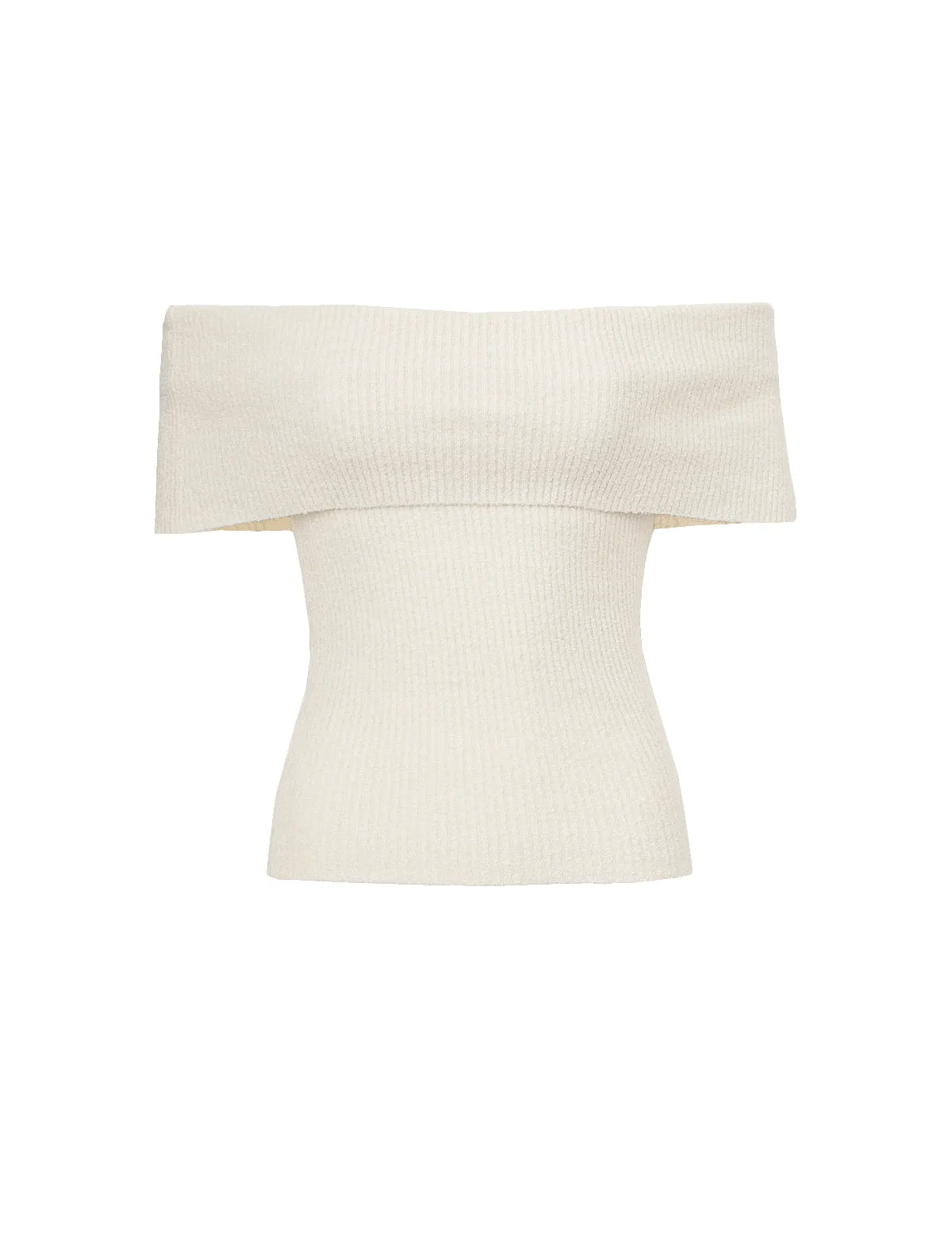 Popcorn Knit Off-The-Shoulder Top-BESTSELLER