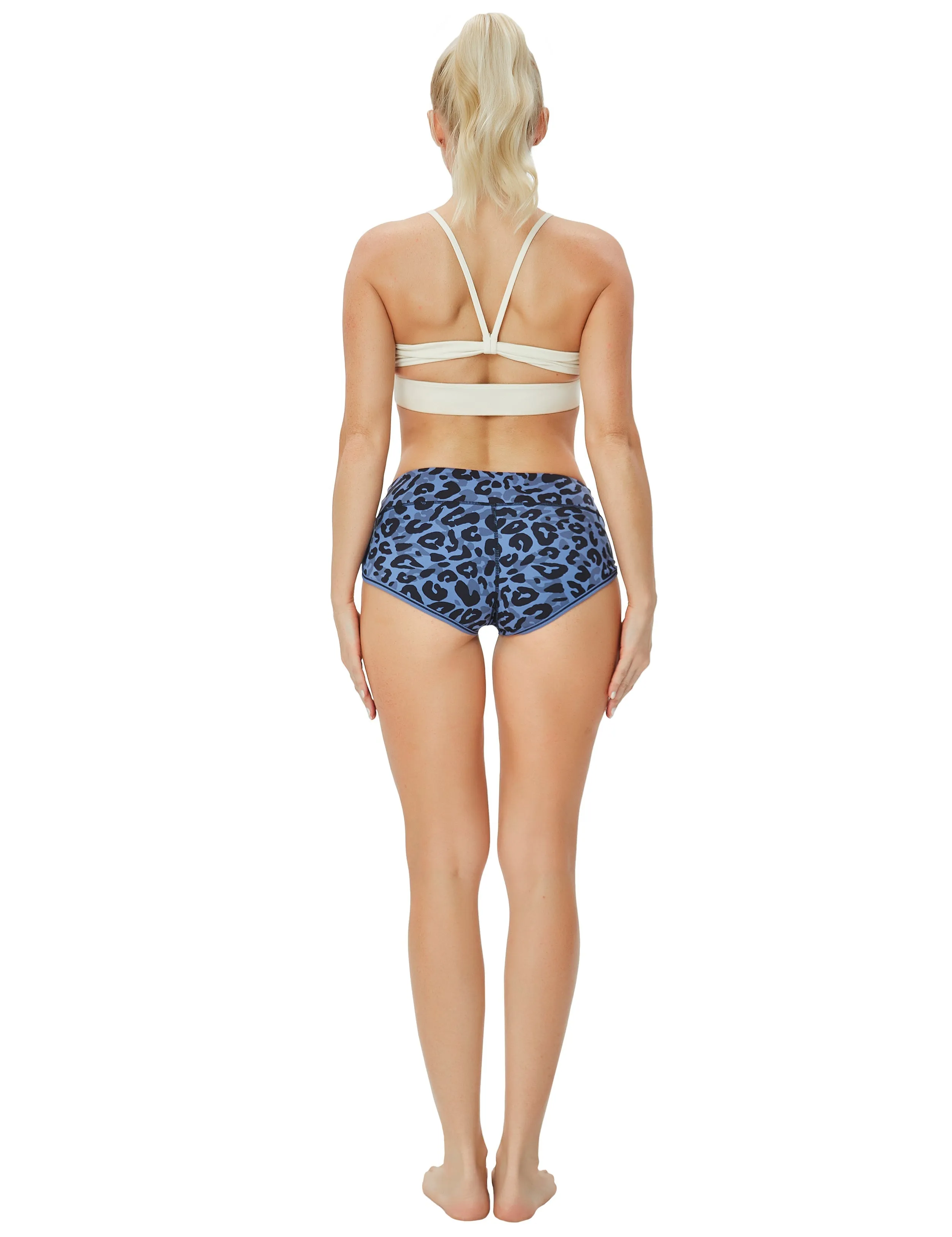 Printed Booty yogastudio Shorts navy_leopard_yogastudio